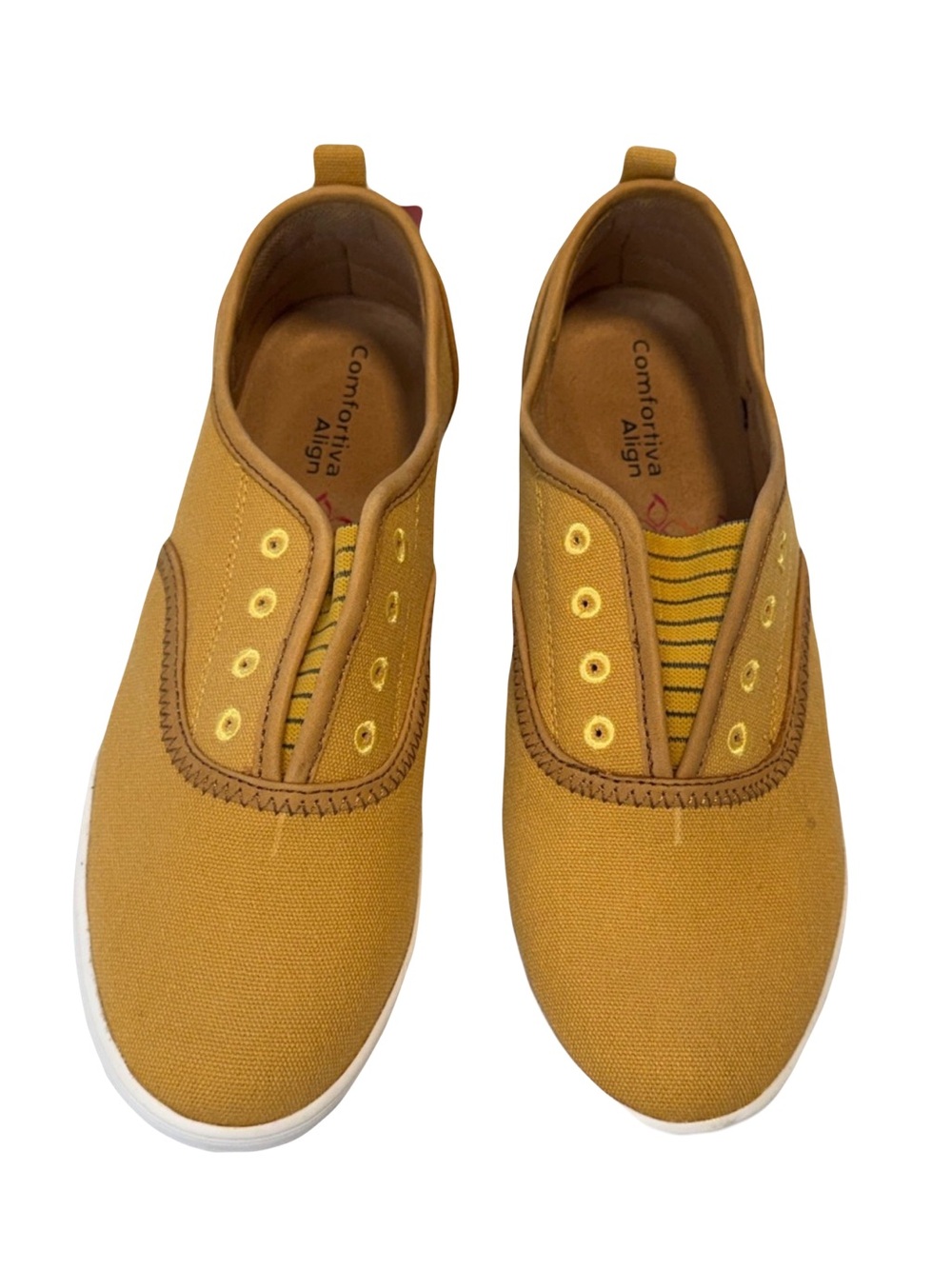 Comfortiva Align Women’s 9.5 Mustard Yellow Slip On Shoes Casual